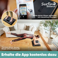 Surfin Balance - Plank Board inkl. Workout-Kursen und interaktiver App