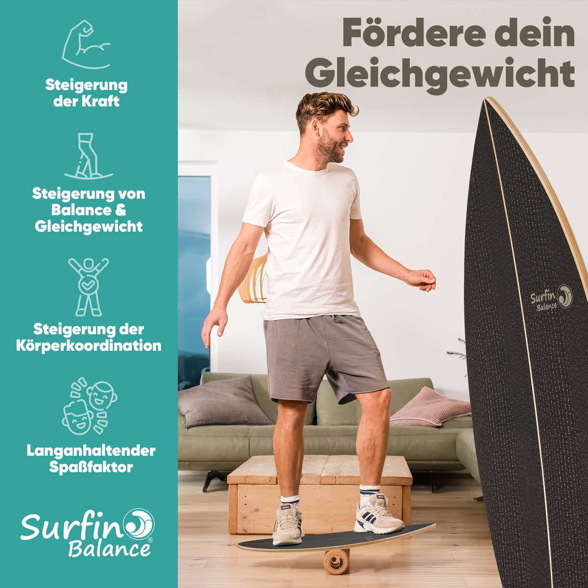 Surfin Balance Board Komplett-Set