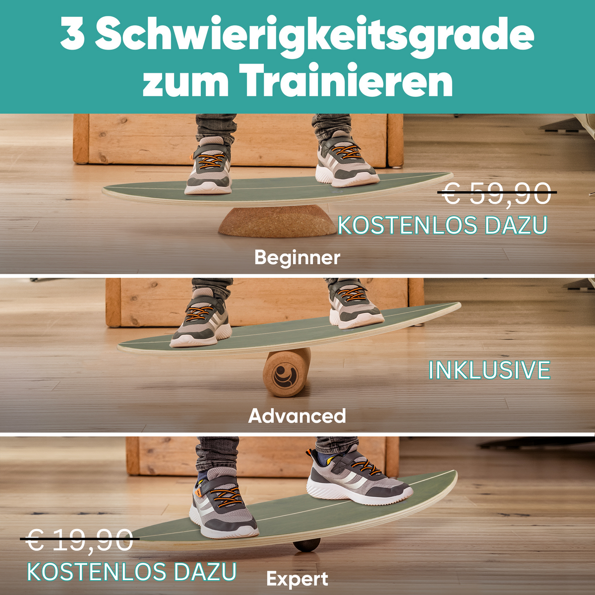 Surfin Balance Board Komplett-Set