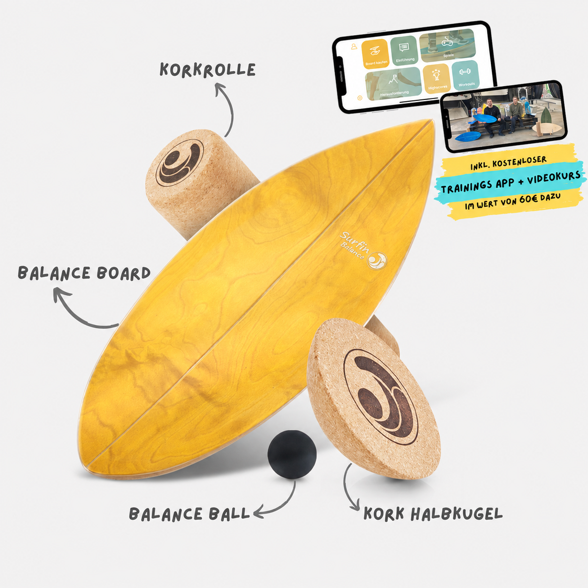 Surfin Balance Board Komplett-Set