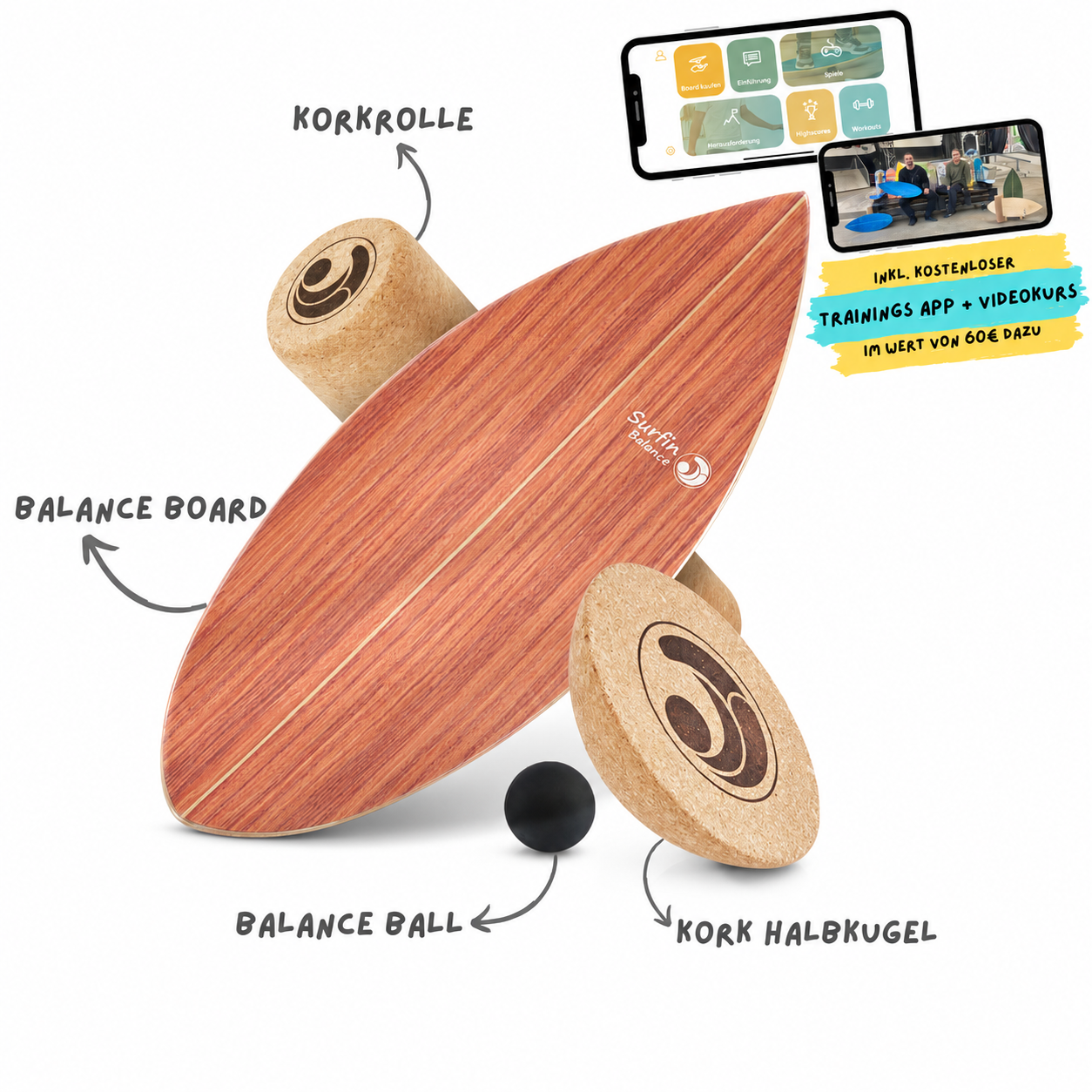 Surfin Balance Board Komplett-Set