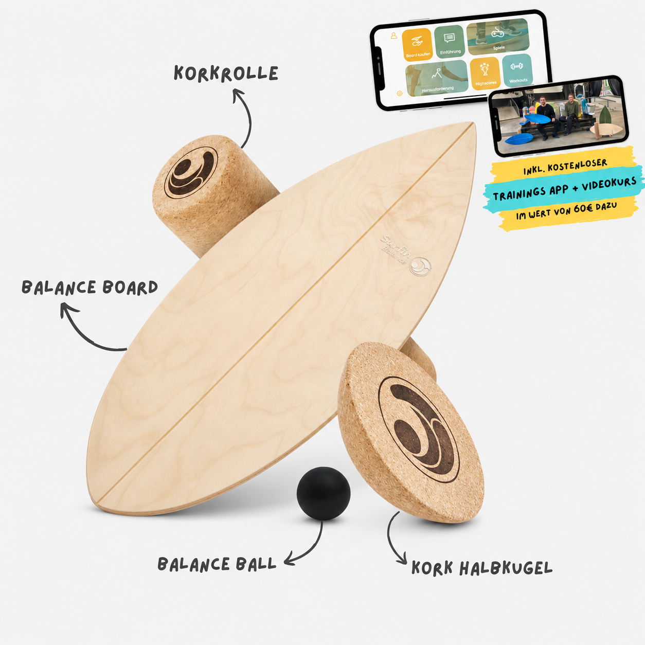 Surfin Balance Board Komplett-Set