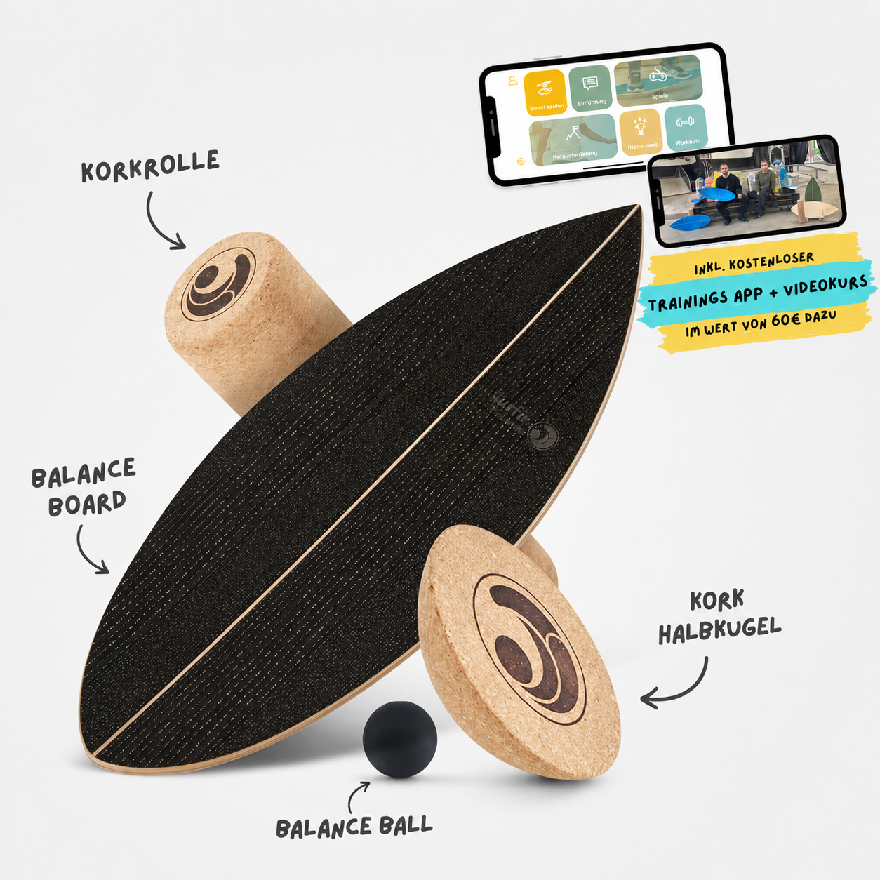 Surfin Balance Board Komplett-Set